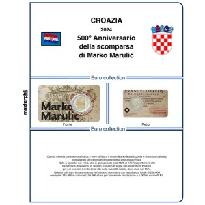 Inserto 2 Euro commemorativo Croazia Marko Marulic in coin card 2024 Master Phil