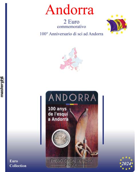 Inserto 2 Euro commemorativo Sci ad Andorra in blister 2024 Master Phil Inserto 2 Euro commemorativo Sci ad Andorra in blister 2024 Master Phil