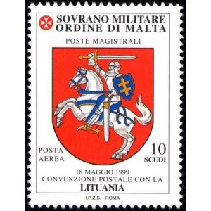 2000 Posta Aerea Convenzione postale con la Lituania 1 v. S.M.O.M. SMOM