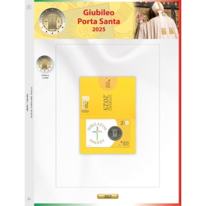 Foglio 2 Euro Italia 2025 Giubileo in folder Abafil