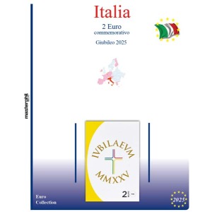 Inserto 2 Euro commemorativo Italia in folder Giubileo 2025 Master Phil