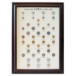 QUADRO STORIA DELLA LIRA dal 1946 al 2001 completo di monete Master Phil