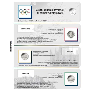 Inserto 1 4 Euro Italia Olimpiadi di Milano Cortina 2026 2025 Master Phil