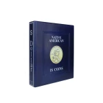 Cartella a 4 anelli DOLLAR NATIVI per 1 Dollaro USA FDC con custodia vuota Blu Master Phil 2