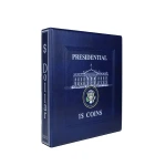 Cartella a 4 anelli DOLLAR per 1 Dollaro Presidenti USA PROOF con custodia vuota Blu Master Phil 1