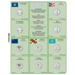 Inserti per le 15 monete 25 c. Parchi Nazionali USA Zecche D P e S FDC 2013 Master Phil 1