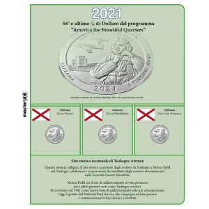 Inserti per le 15 monete 25 c. Parchi Nazionali USA Zecche D P e S FDC 2021 Master Phil