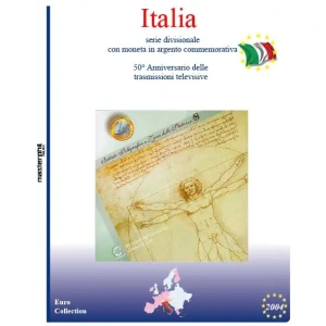 Inserto per divisionale Italia con 5 Euro argento 2004 Master Phil