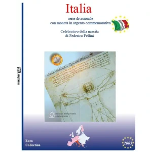 Inserto per divisionale Italia con 5 Euro argento 2005 Master Phil