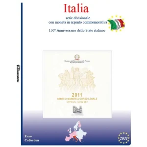Inserto per divisionale Italia con 5 Euro argento 2011 Master Phil