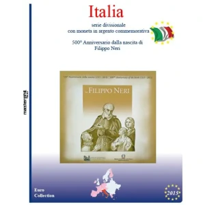 Inserto per divisionale Italia con 5 Euro argento 2015 Master Phil