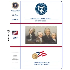 Inserto per la divisionale 1 Dollaro Presidenti USA PROOF 2007 Master Phil