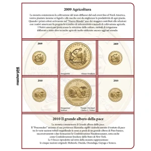 Inserto per le 2 monete 1 Dollaro Nativi USA Zecche D e P FDC 2009 2010 Master Phil