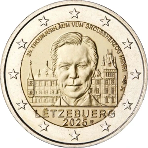 2025 2 Euro 25° dell ascesa al trono del Granduca Henri Lussemburgo
