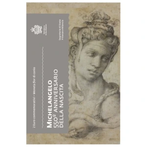 2025 2 Euro 550° della nascita di Michelangelo FDC in folder San Marino 1
