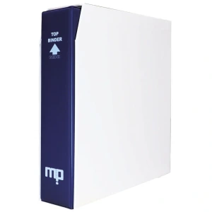 Cartella a 4 anelli MINI TOP BINDER blu con custodia bianca vuota Master Phil 1