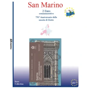 Inserto 2 Euro commemorativo San Marino in folder Giotto 2017 Master Phil