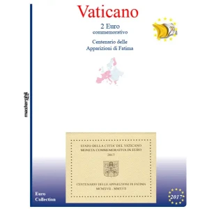 Inserto 2 Euro commemorativo Vaticano in folder 100° delle apparizioni di Fatima 2017 Master Phil