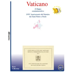 Inserto 2 Euro commemorativo Vaticano in folder Santi Pietro e Paolo 2017 Master Phil