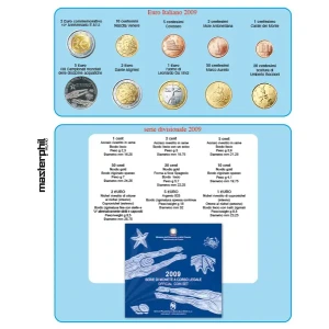 Inserto EUROMAXI per DIVISIONALE ITALIA EURO con 5 Euro argento 2009 Master Phil