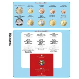 Inserto EUROMAXI per DIVISIONALE ITALIA EURO con 5 Euro argento 2010 Master Phil