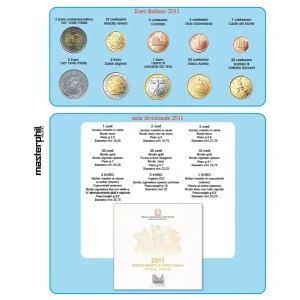 Inserto EUROMAXI per DIVISIONALE ITALIA EURO con 5 Euro argento 2011 Master Phil