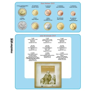 Inserto EUROMAXI per DIVISIONALE ITALIA EURO con 5 Euro argento 2015 Master Phil