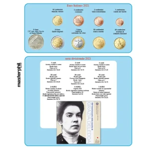 Inserto EUROMAXI per DIVISIONALE ITALIA EURO con 5 Euro argento 2021 Master Phil