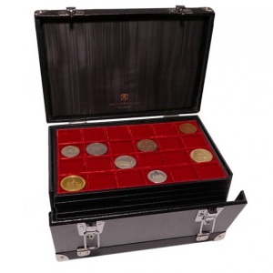 Bauletto CANGURO con 14 ripiani Standard in velluto rosso Linea Classica a scelta Nero Abafil
