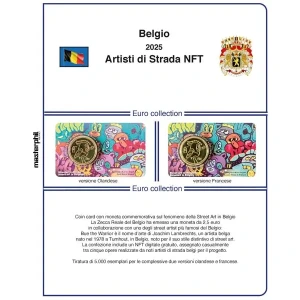 Inserto 2 5 Euro commemorativo Belgio Artisti di Strada NFT in coin card 2025 Master Phil