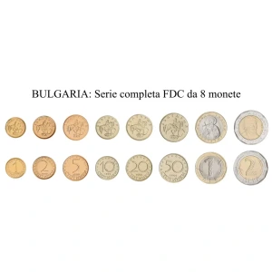 Serie completa delle ultime monete ordinarie coniate prima dell Euro FDC Bulgaria 1