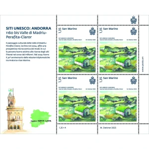 2025 Siti Unesco Andorra 1 MF da 4 v. San Marino