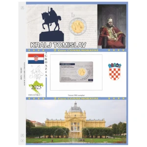 Foglio 2 Euro COMMEMORATIVO Croazia 2025 Kralj Tomislav in coin card Abafil