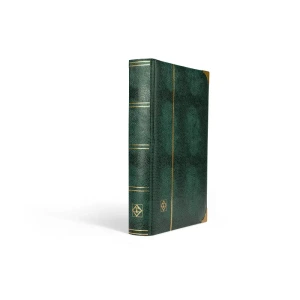 Classificatore COMFORT DELUXE S64 A4 a fogli neri e borchie angolari dorate Verde Leuchtturm 1