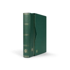 Classificatore in pelle rigenerata PREMIUM S64 A4 a32 fogli neri con custodia Verde Leuchtturm 1
