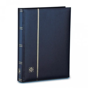 Classificatore in pelle rigenerata PREMIUM S64 A4 a32 fogli neri senza custodia Blu Leuchtturm 1