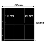 Fogli neri MAXIMUM 6 S a 6 tasche da 95x145 mm per lato 5 pz. Leuchtturm 1