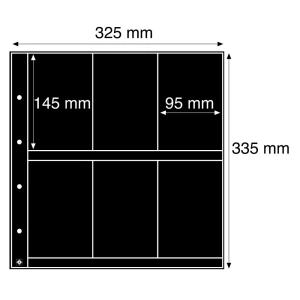 Fogli neri MAXIMUM 6 S a 6 tasche da 95x145 mm per lato 5 pz. Leuchtturm 1