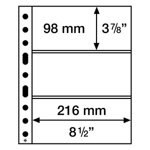 Fogli trasparenti GRANDE 3 C a 3 tasche da 216x98 mm 5 pz. Leuchtturm 1