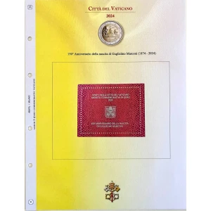 Foglio ALBUM 2 Euro VATICANO in folder 2024 Guglielmo Marconi Abafil