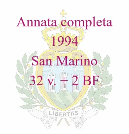 1994 Annata completa 32 v. 2 BF San Marino 1994 Annata completa 32 v. 2 BF San Marino