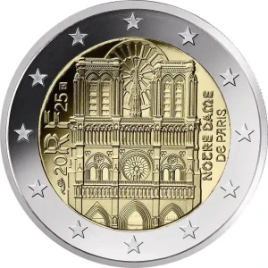 2025 2 Euro Notre Dame de Paris FDC da rotolino Francia