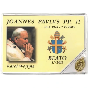 Ciondolo dorato celebrativo della Beatificazione di Papa Giovanni Paolo II 1