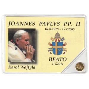 Medagliette dorata celebrativa della Beatificazione di Papa Giovanni Paolo II 1