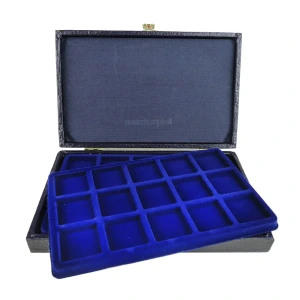 COFANETTO MINI con 2 vassoi in velluto blu a scelta Master Phil 1