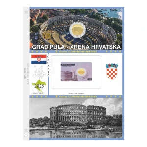 Foglio 2 Euro COMMEMORATIVO Croazia 2025 Grand Pula Arena in coin card Abafil