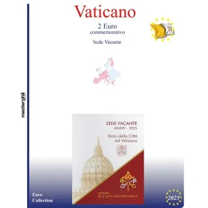 Inserto 2 Euro commemorativo Vaticano in folder Sede Vacante 2025 Master Phil