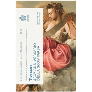 2026 2 Euro 450° della scomparsa di Tiziano FDC in folder San Marino 1