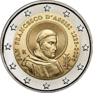 2026 2 Euro 800° della morte di San Francesco d Assisi Italia