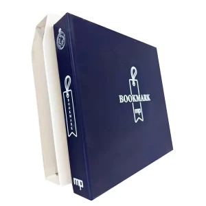 Cartella a 4 anelli per segnalibri BOOKMARK con custodia blu vuota Master Phil 1